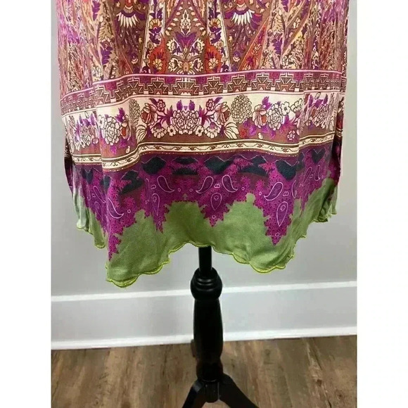 Soft Surroundings Luciana Paisley Women's S Blouse Scallop Sleeves Colorful - Picture 5 of 11